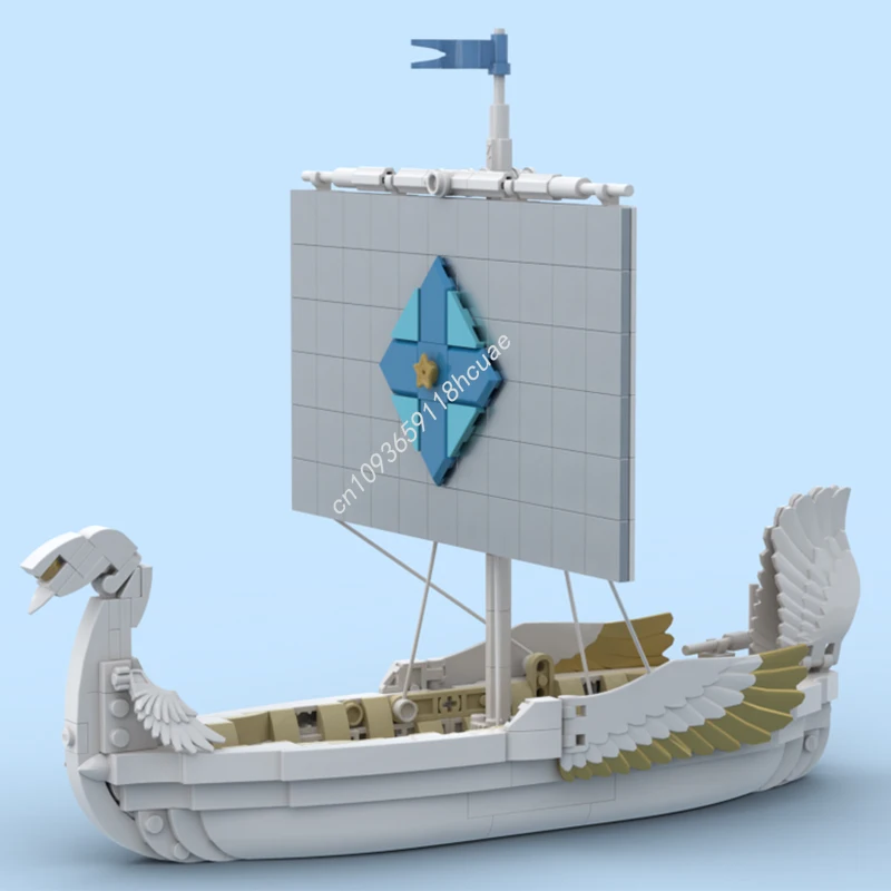 

660 шт. MOC Vingilot, эльфийский корабль, Lordes of the Ringsss, строительные блоки, рождественский подарок, архитектура, сборка на день рождения, подарок M