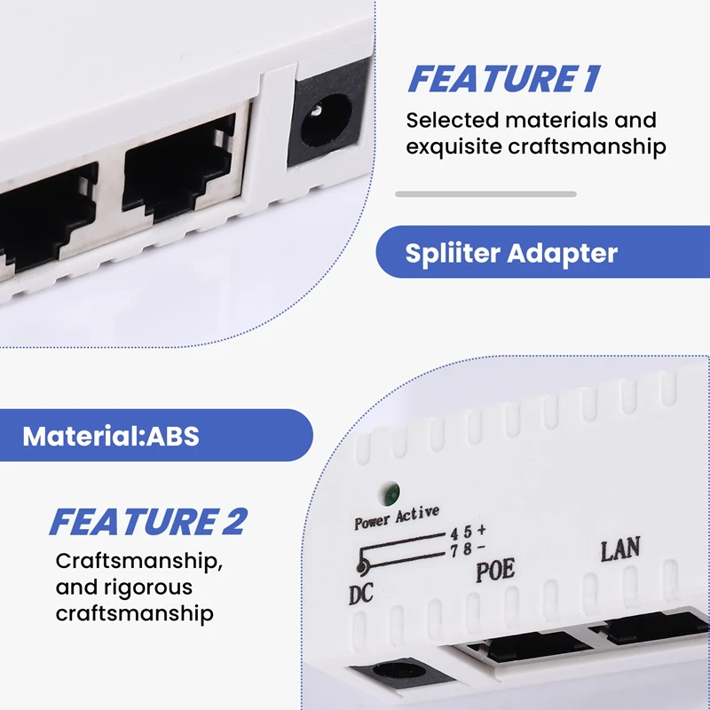 IP 네트워크 카메라용 Poe 스플리터, Poe 인젝터, 수동 Poe 인젝터 스플리터 어댑터 커넥터, Rj45 Dc 5.5mm X 2.1mm 입력