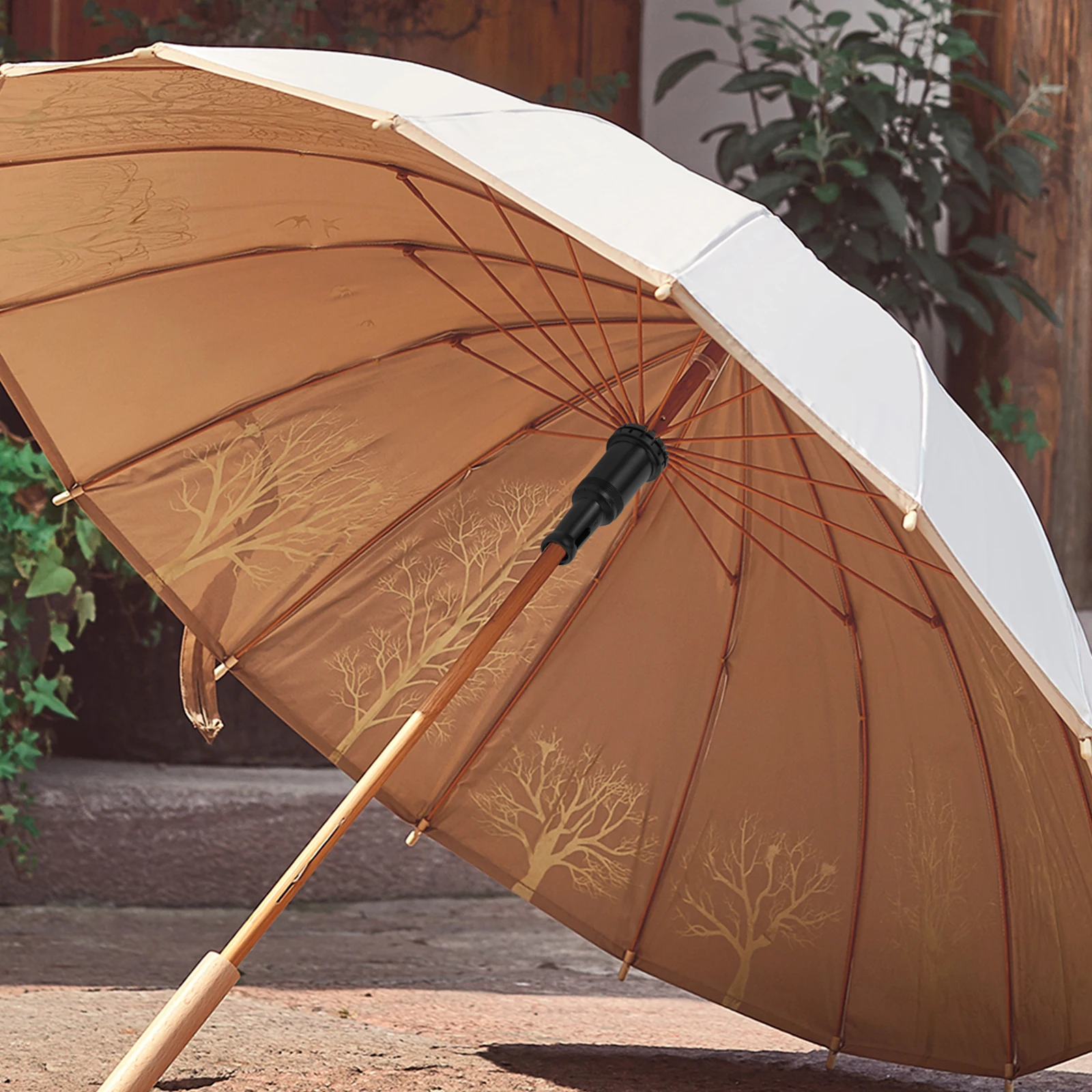 Long Pole Umbrella Accessories Sturdy Plastic Replacement Repairing Racks for 8 Rib Black Folding Umbrellas Outdoor Rain