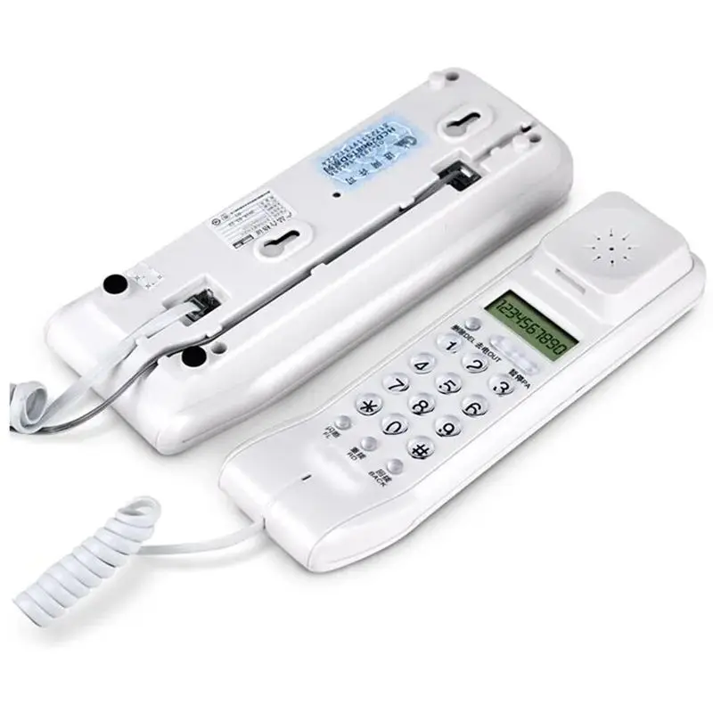 Trimline Corded Phone with Dual LCD Display, Caller ID, Dual Systems, Adjustable Ringtone Volume Desk Wall Telephone for Home