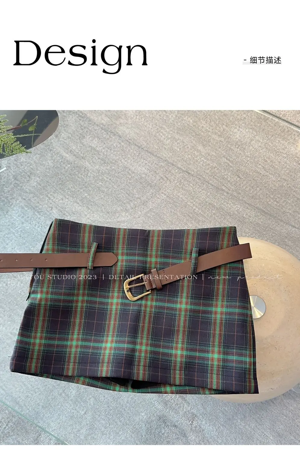 2025 Sommer Sexy Minirock Damen Wickelrock Koreanische Mädchenkleidung Street A-Linie Karierter Kurzrock Koreanischer Stil Damenbekleidung – Detail 3