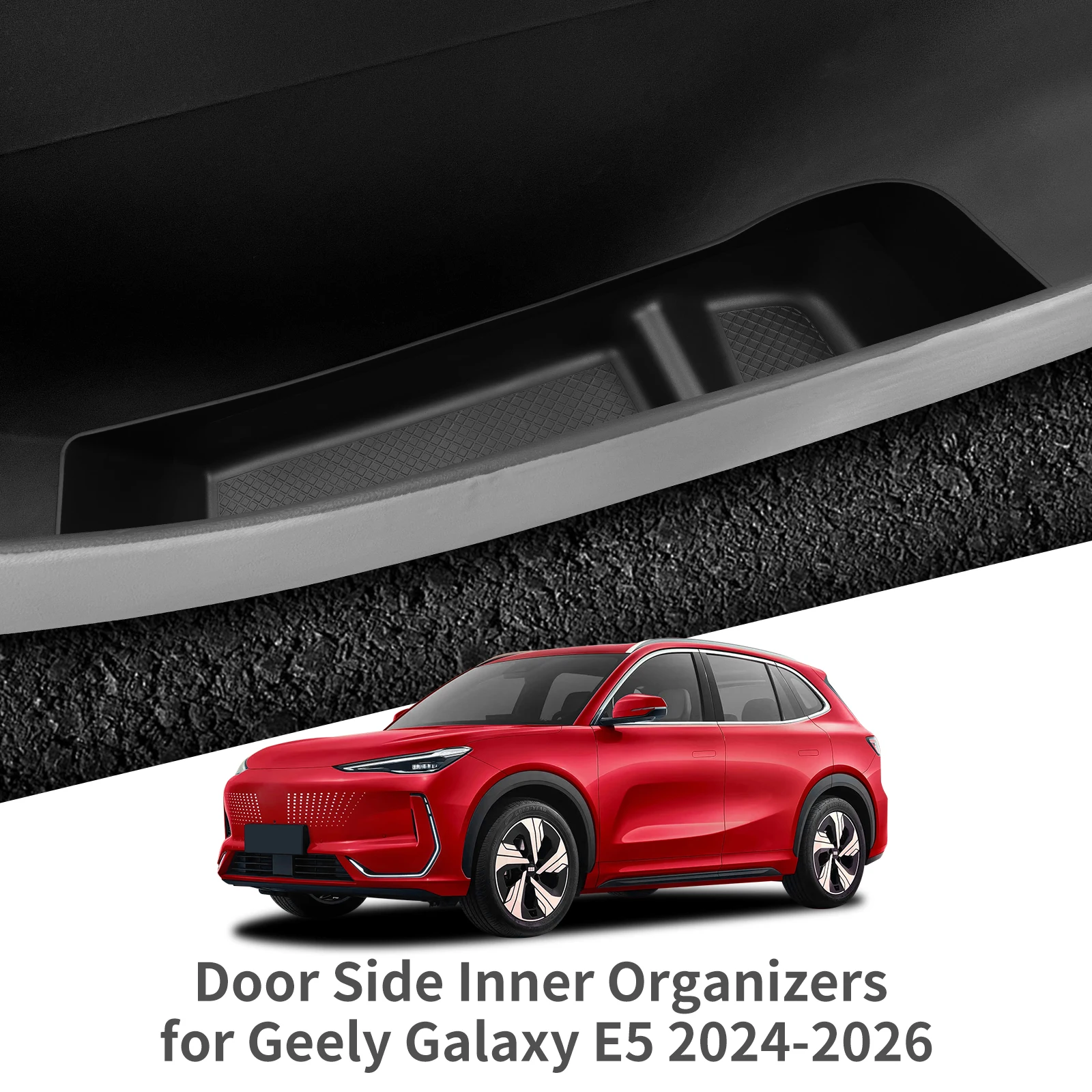 Für Geely Galaxy E5 2024-2026: Auto-Türseiten-Aufbewahrungsbox, Auto-Zubehör, TPE-Vordertürschlitz-Organizer, schmutzabweisende Ablage – Detail 10