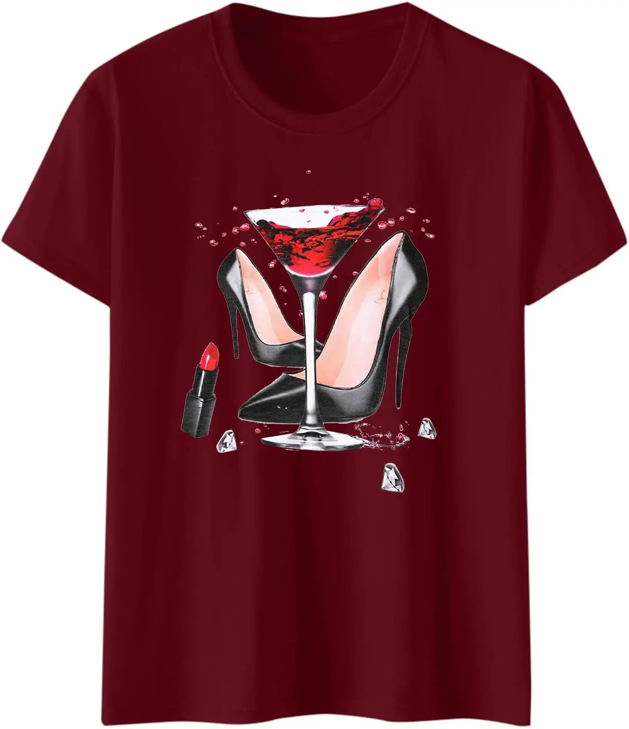 Women Daily Short Shifts Blouse Graphic Print Round Neck Casual Tops Blouse Tee Womens Workout Tops Short Sleeve