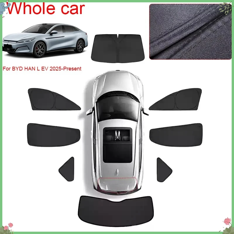 

For BYD HAN L EV 2025-2026 Car Black Windows Privacy Sunshade Auto Anti-UV Heat Insulation Protect Cover Interior Accessory
