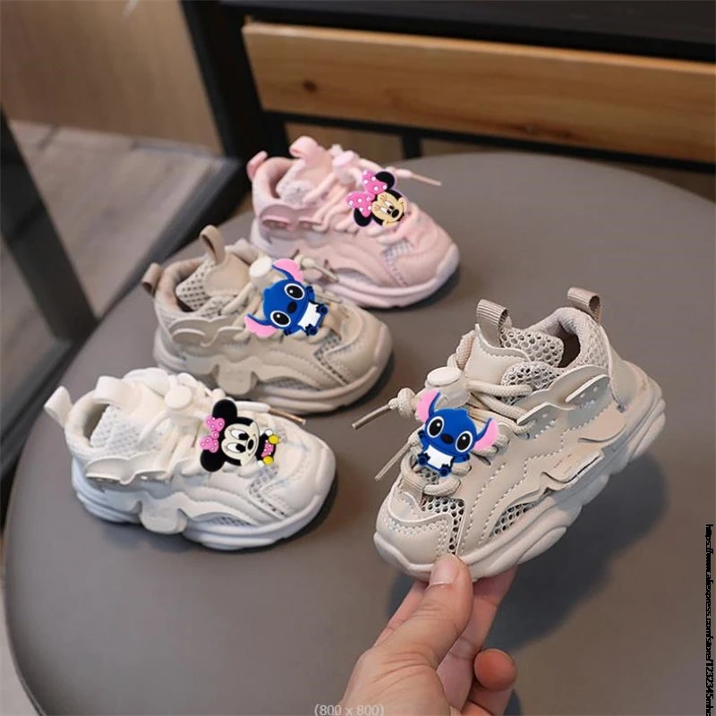 Mickey Minnie Lilo And Stitch scarpe per bambini ragazze e ragazzi antiscivolo fondo in gomma morbida Sneaker per bambini scarpe basse Casual per