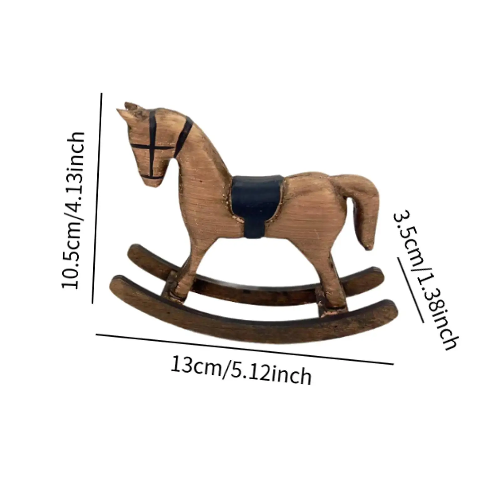 Figurina di cavallo a dondolo, ornamento da tavolo per centrotavola da tavolo per camera da letto