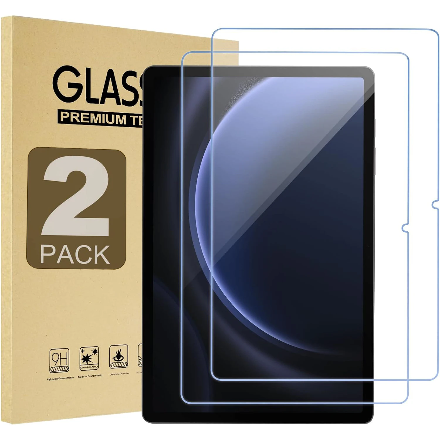 2pcs Screen Protector Tempered Glass For Samsung Galaxy S9 FE Plus S9+ 12.4'' 10.9 A9 Plus 2023 8.7'' 11'' HD Clear Tablet Film