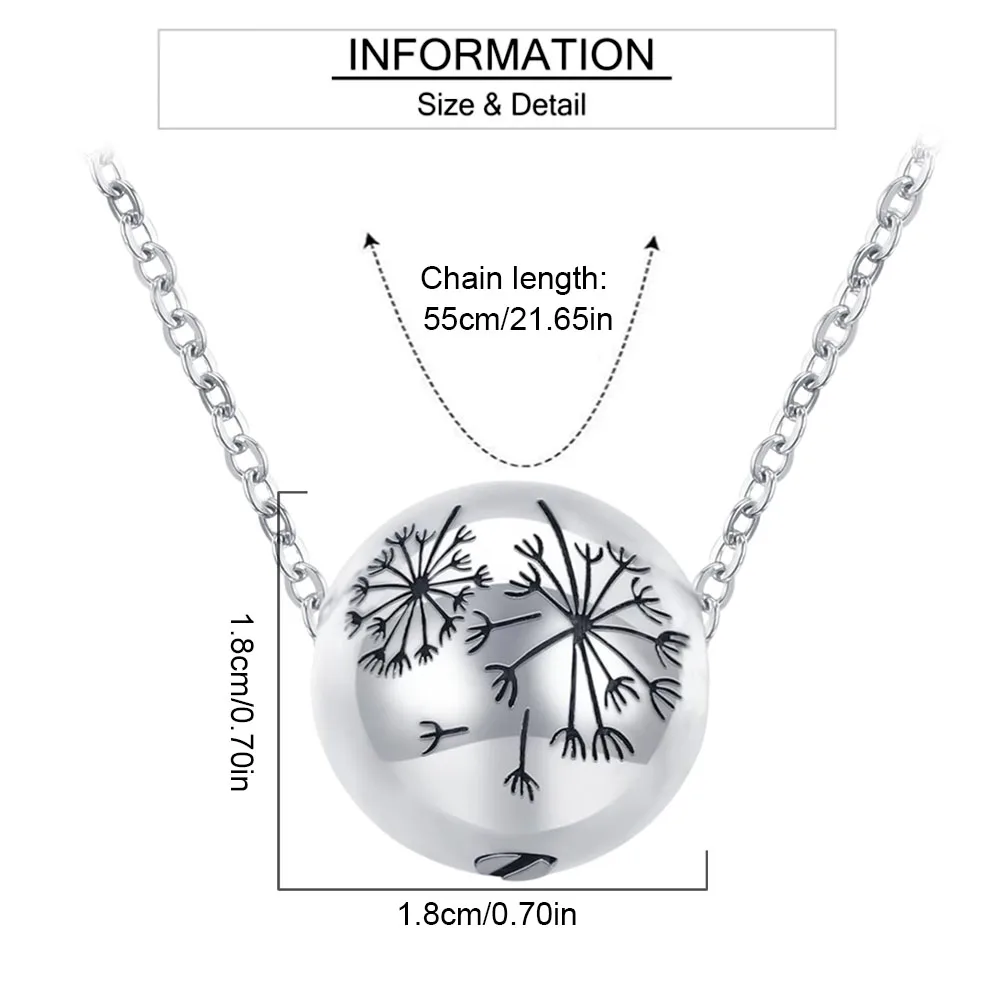 Urn Necklace for Women Ashes Dandelion Cremation Necklace for Human & Pet Ashes - Memorial Jewelry Hold Loved Ones\'s Ashes