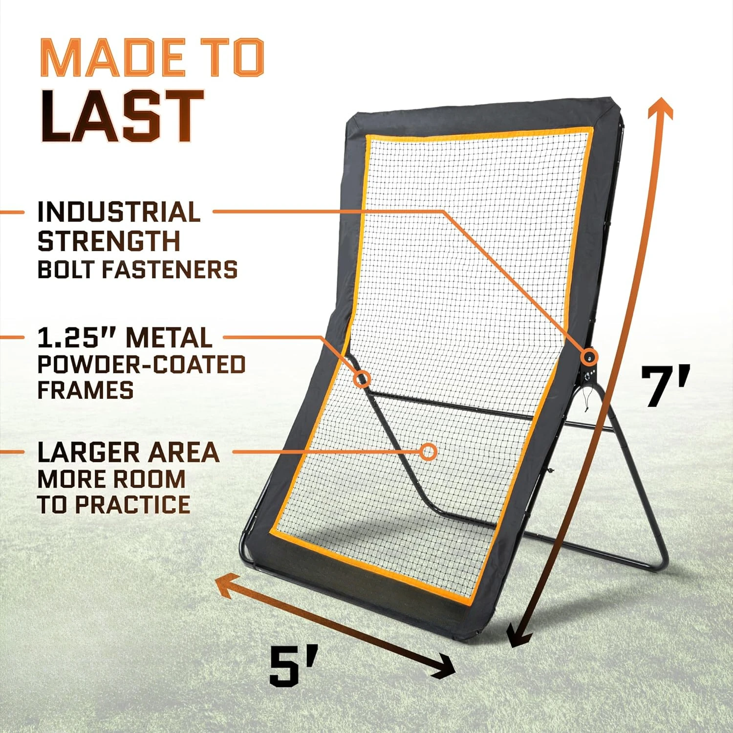 Lacrosse Rebounder for Backyard 5x7 Feet Baseball Rebounder Volleyball Rebounder - Lacrosse Ball Pitchback, Throwback