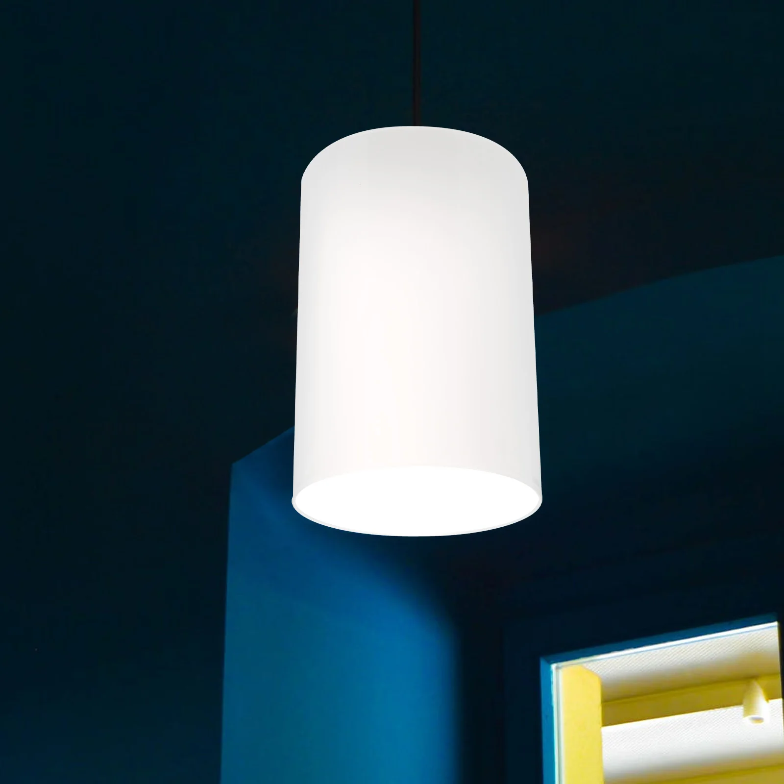 

Simple Elegant Glass Lamp Shade Multi-Function Paint Sprayed Straight Tube for Desk Dorm Room Household Light Protective Cover