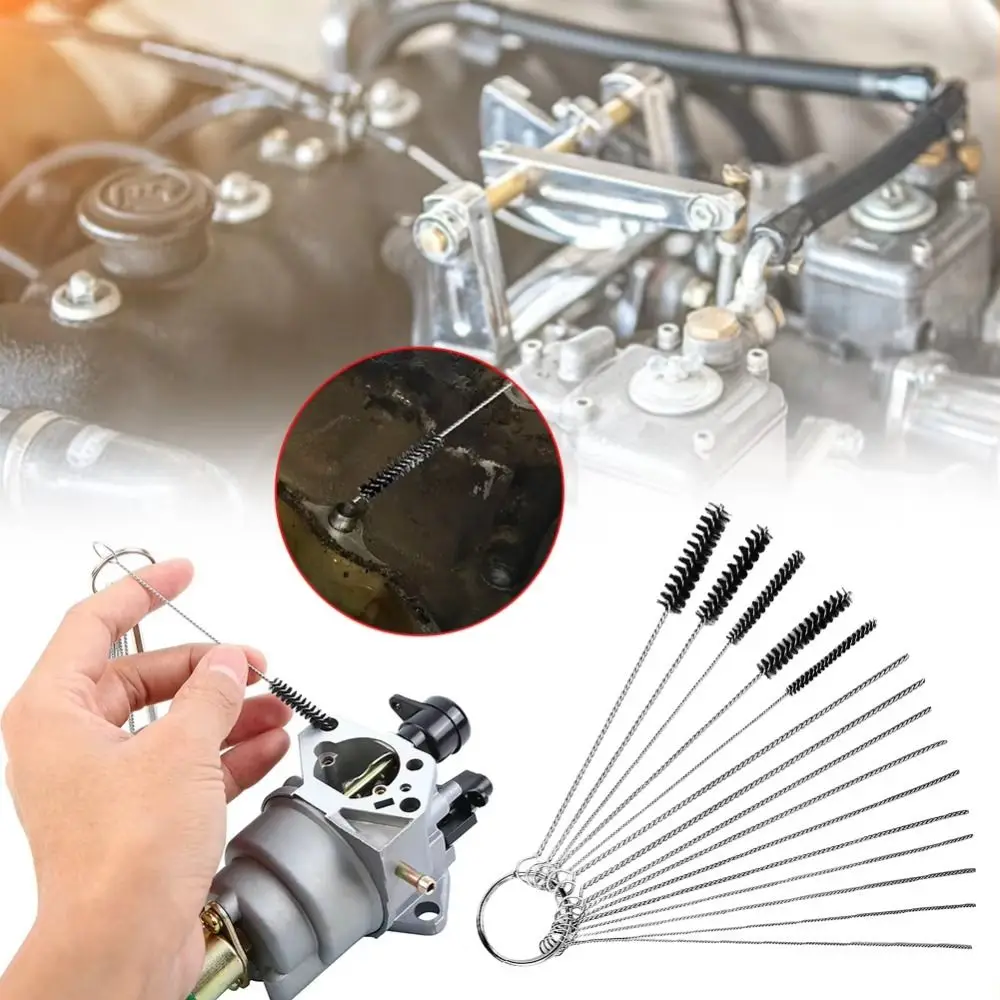 

Набор для чистки карбюратора: 10 игл, 5 нейлоновых щеток, универсальный инструмент для очистки форсунок, портативный дизайн