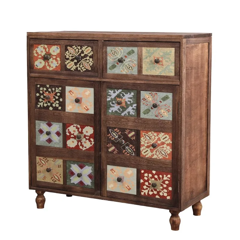 

Большая ретро-тумба для обуви из массива дерева для прихожей, гостиной и склада