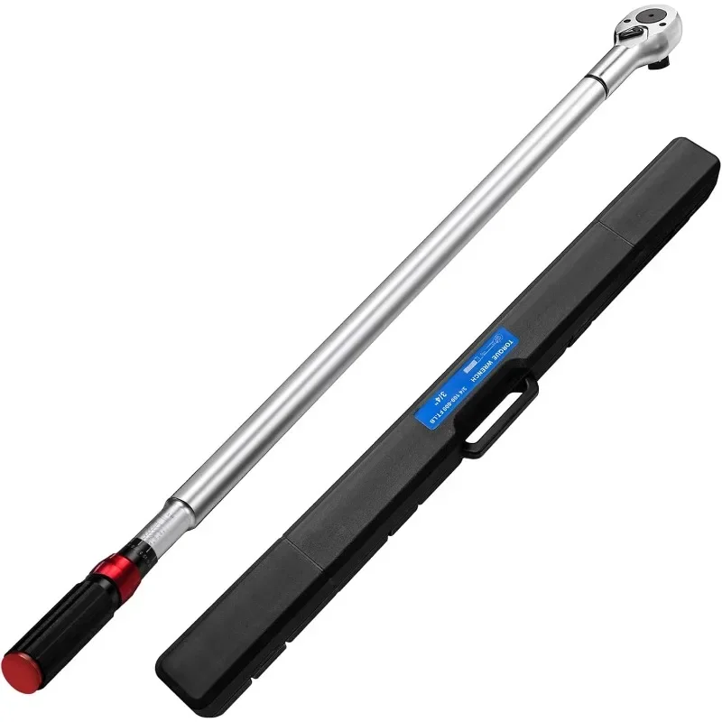 3/4 Torque Wrench, 100-600ft.lb/135.5-815Nm Dual-Direction Adjustable High Accuracy Torque Wrench 3/4 Drive, ±3% Click