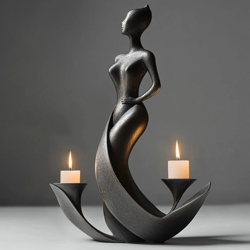 Home Products Mermaid Candlestick Ornament Home Decoration Light Luxury European Resin Crafts Ornament Living Room