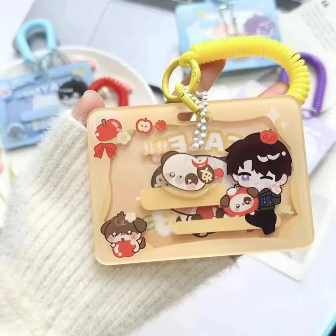 새로운 사랑과 깊은 공간 ID 카드 보호 커버 Sylus Xavier Cosplay 아크릴 학생 카드 커버 ID 커버