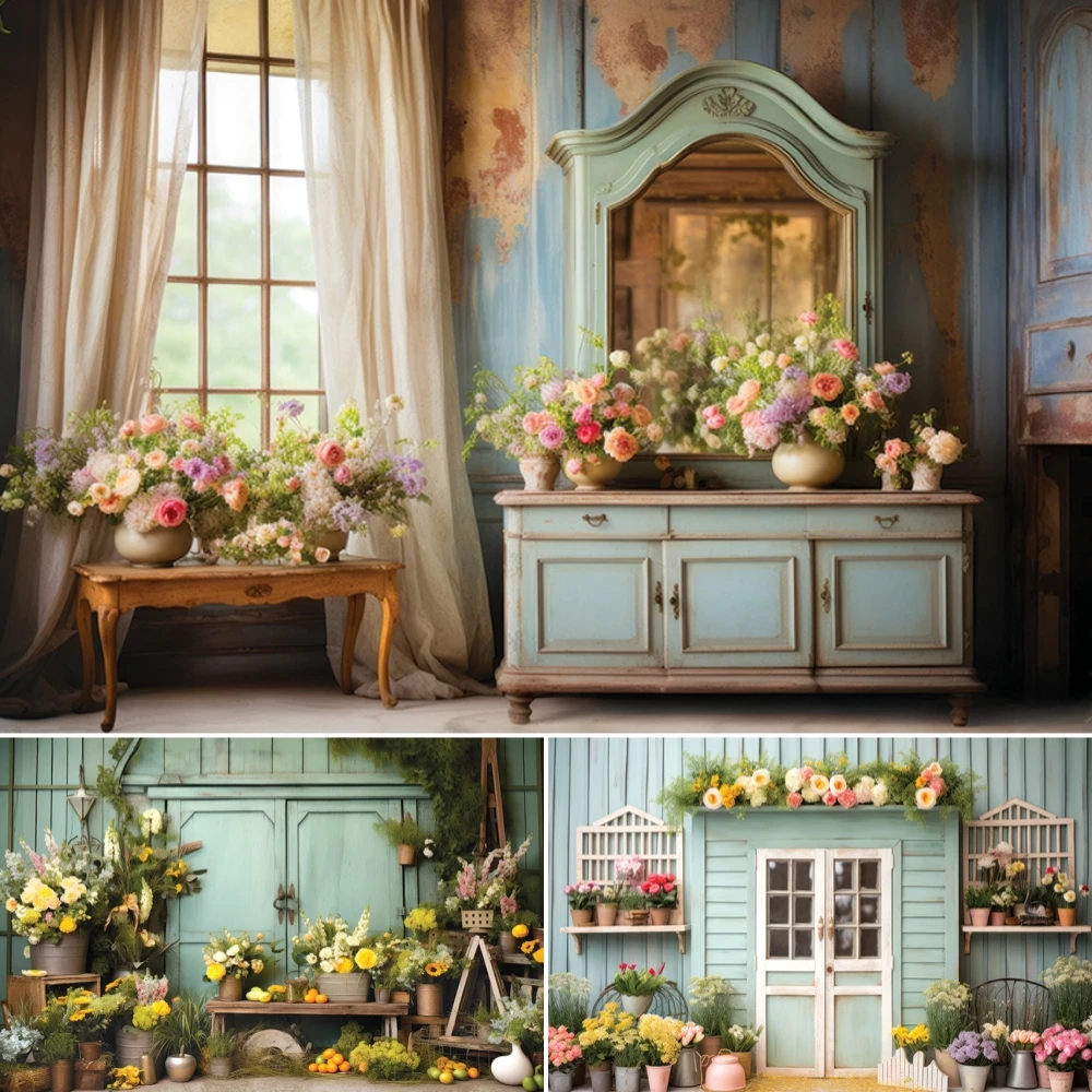 

Spring Easter Backdrop Photo Garden Flower Window Kid Adult Birthday Party Portrait Indoor Decor Photography Background Studio