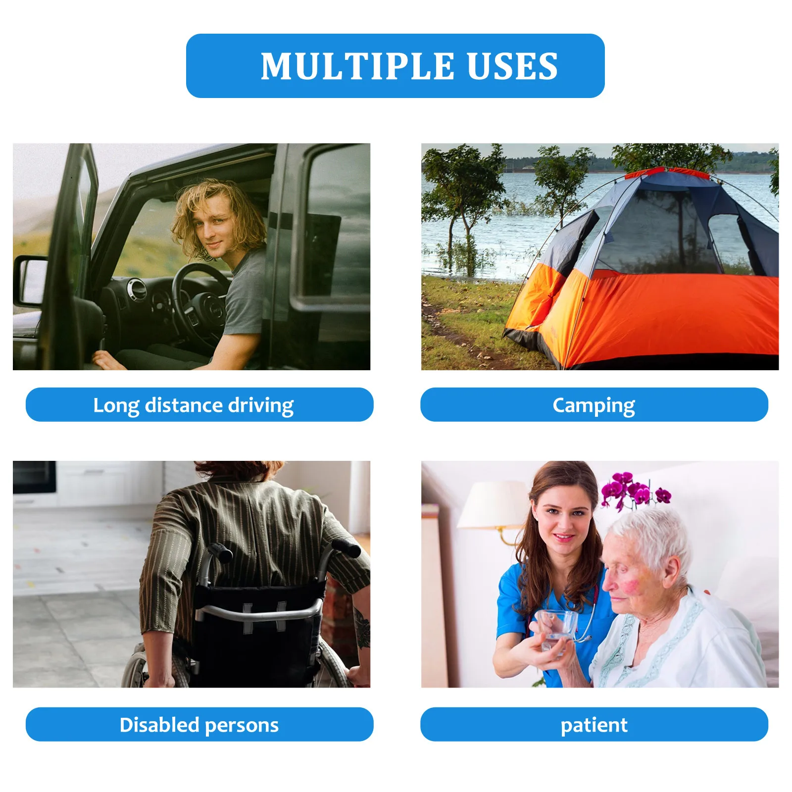 

4Pcs Portable Urinal Sturdy Design Lightweight Elderly Travel Outdoor Reusable Plastic Urine Bottles Household Use