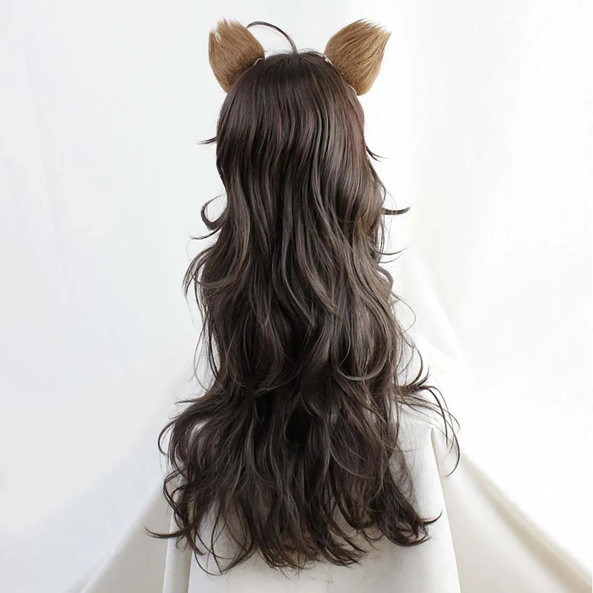 Men Twisted Wonderland Cosplay Leona Kingscholar Long Curly Brown Wig