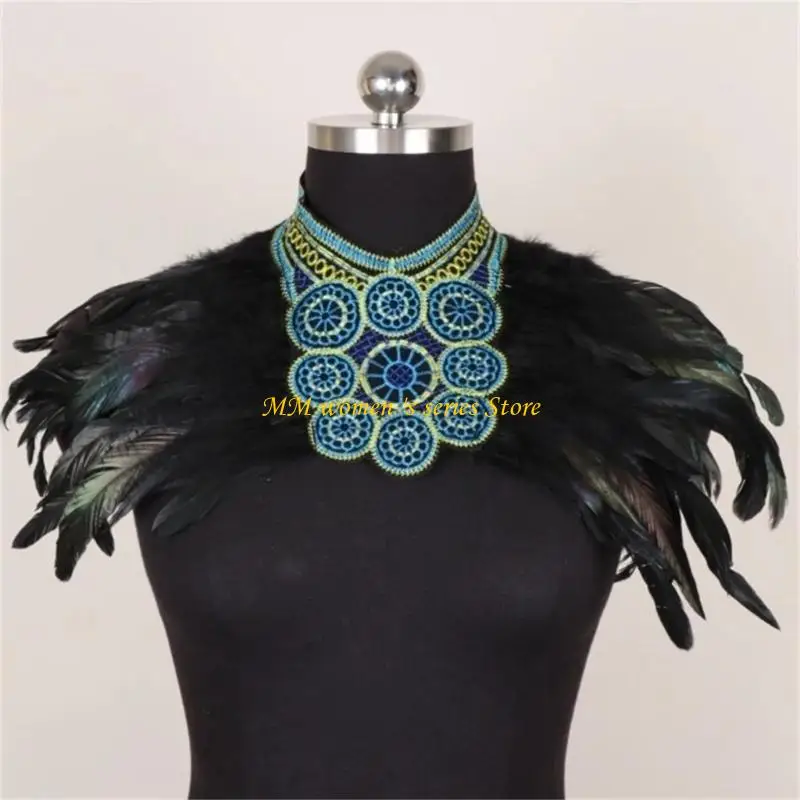 Q39C Role Playing Game Cloak Medieval Type Trim Shoulder For Cosplay Event And Themed Parties