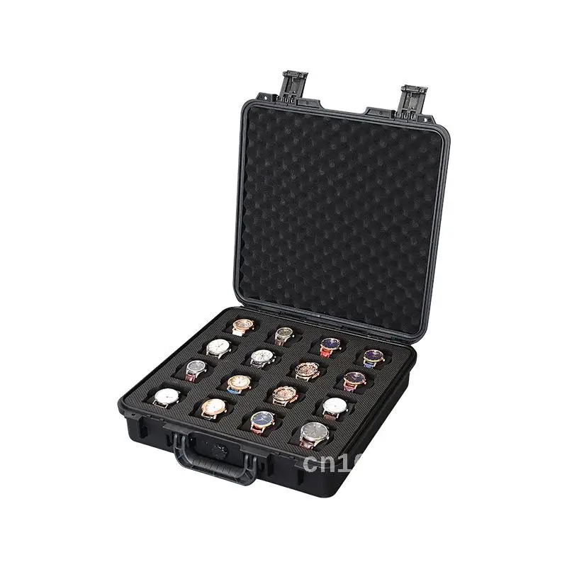 Boîte de montre en plastique à 2/6/8/16/20 fentes, équipement de sécurité, boîte à outils portable, boîtier de degré porteurs avec mousse pour le stockage des montres