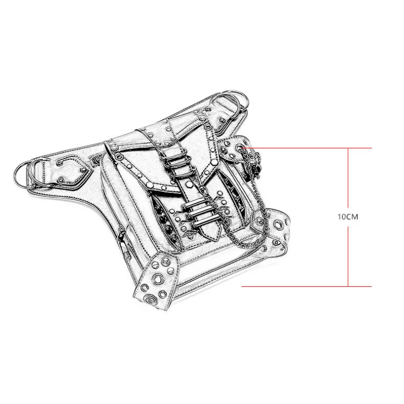 Женская сумка на плечо Chikage Y2K, мотоциклетная сумка с заклепками в стиле стимпанк, Женская дорожная поясная сумка через плечо