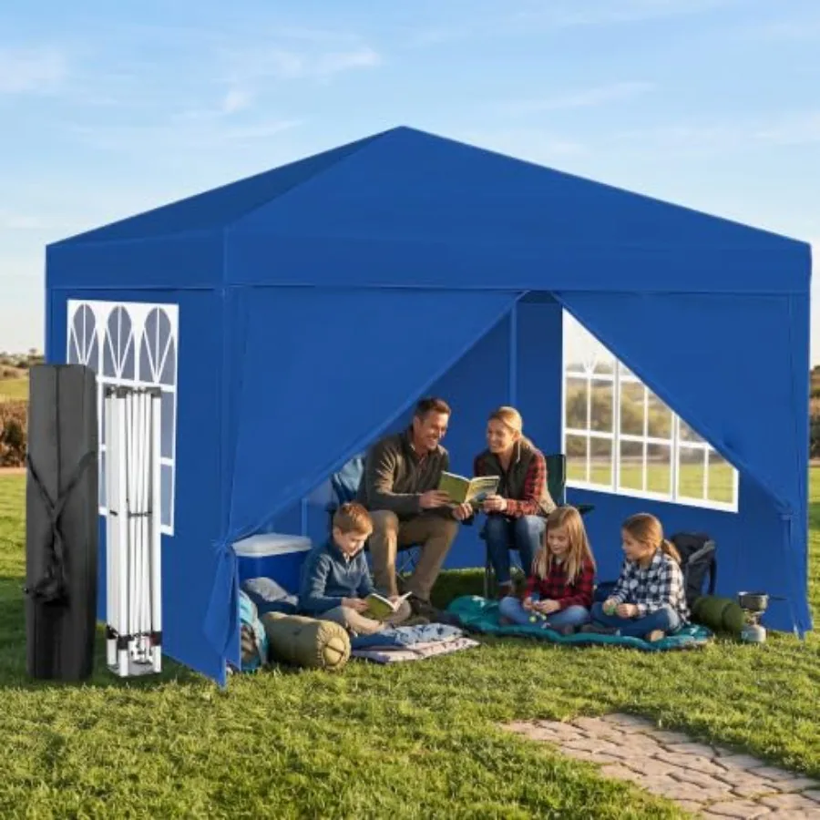 Pop Up Canopy Tent, Waterproof, UPF 50+, Portable Shade,4 Sidewalls