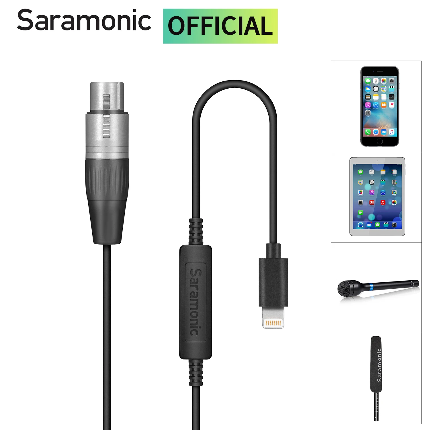 

Saramonic LC-XLR XLR Female Connector to Apple Certified Lightning Audio Interface for iPhone Condenser Dynamic XLR Microphone