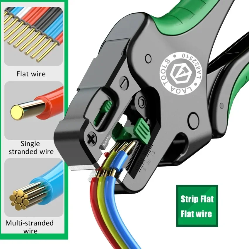 LAOA Multifunctional Electrician Pliers Fast Fully Automatic Wire Stripping Pliers Cable Cutting Nippers Adjustable Wire Peeling