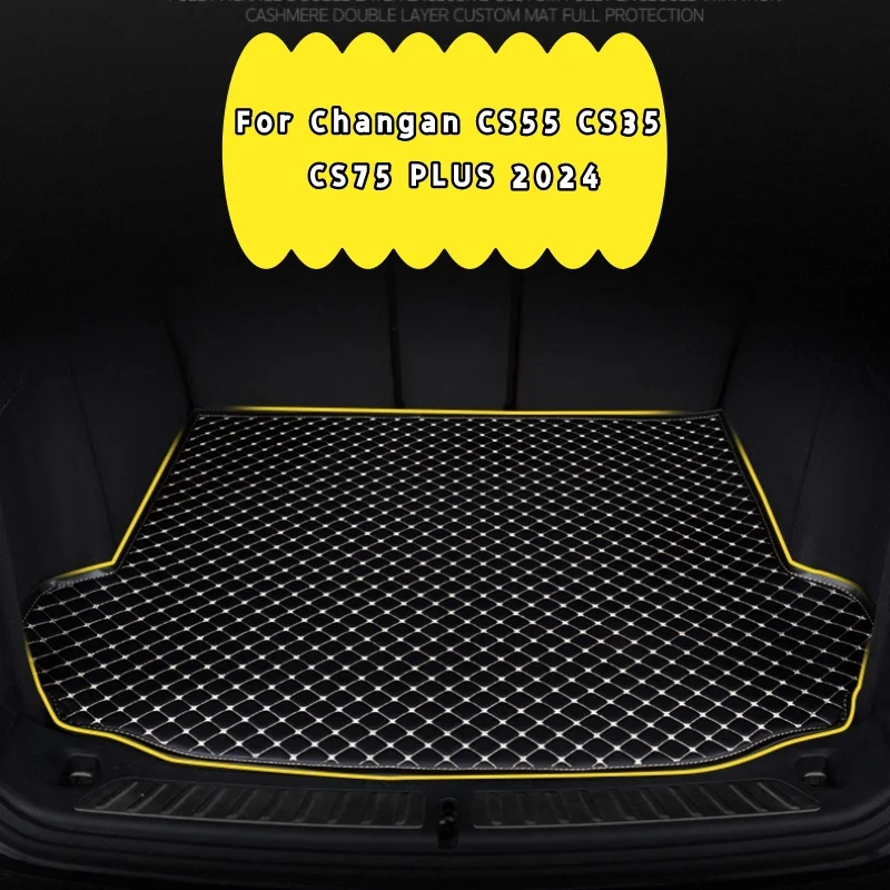

For Changan CS55 CS35 CS75 PLUS 2024 Microfiber Leather Customized Car Trunk Mat Auitcase Mat Car Interior Accessories