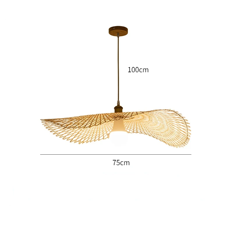 Modern Handmade Rattan Woven Bamboo Pendant Lights Weaving Droplight Living Room Hanging Kitchen Lamp Restaurant Chandeliers