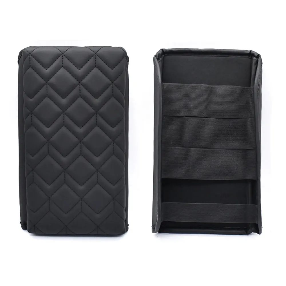 Rhombus Stitched PU Leather Center Armrest Box Cover Protective Pad For Ford Bronco 2/4‑Door 2021‑2024 Auto Interior Decoration