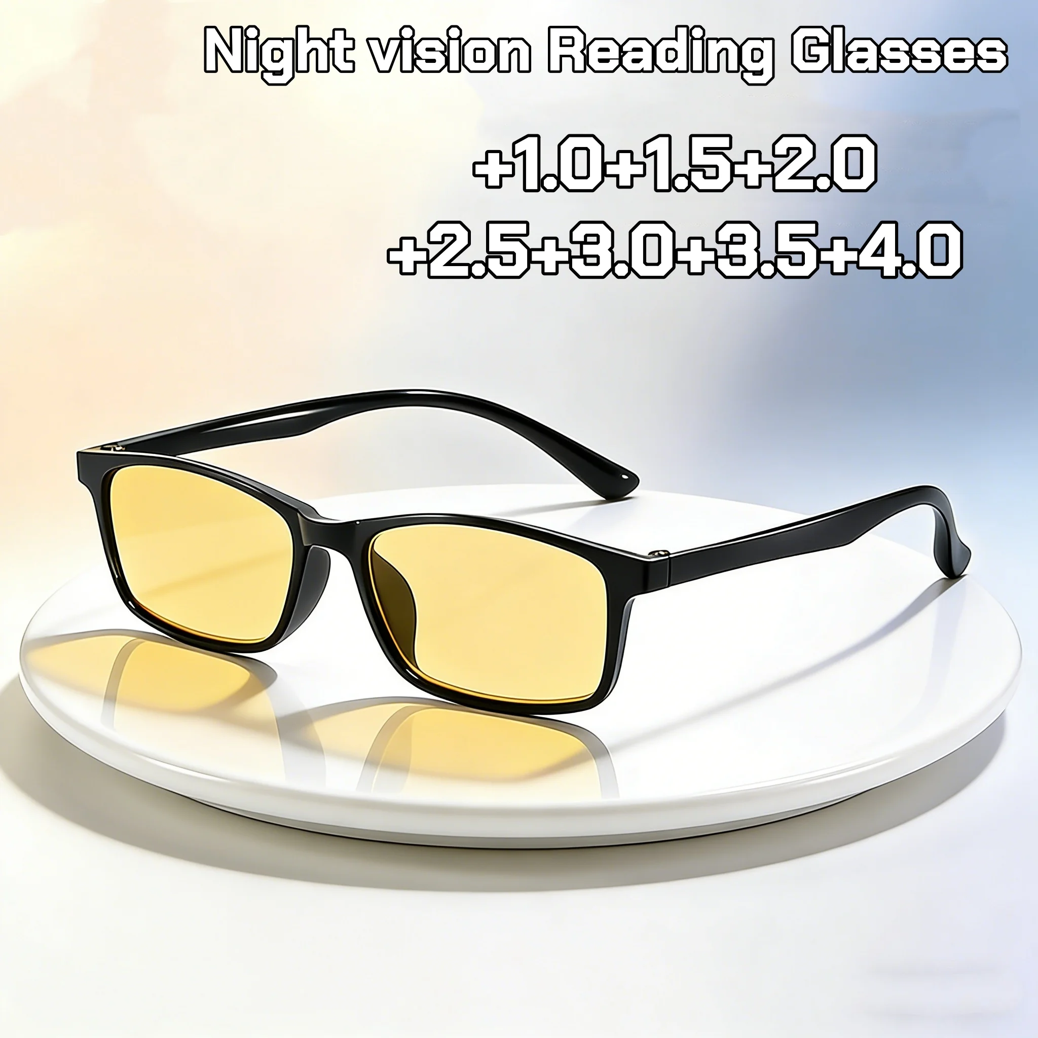 

Ретро-классические черные квадратные очки для чтения для мужчин с защитой от синего света и ультралегкой оправой TR90, очки для ночного видения и коррекции пресбиопии