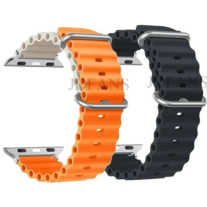 Ocean strap For Apple watch Ultra 49mm band 44mm 45mm 40mm 41mm 42mm silicone Original 1:1 bracelet iWatch series 8 7 6 5 4 9 se