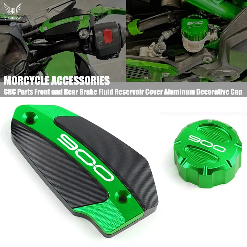 

For Kawasaki Z900 Z 900 ABS 2017-2024 2025 Front Rear Brake Fluid Reservoir Cover Engine Oil Filler Cap Motorcycle Accessories
