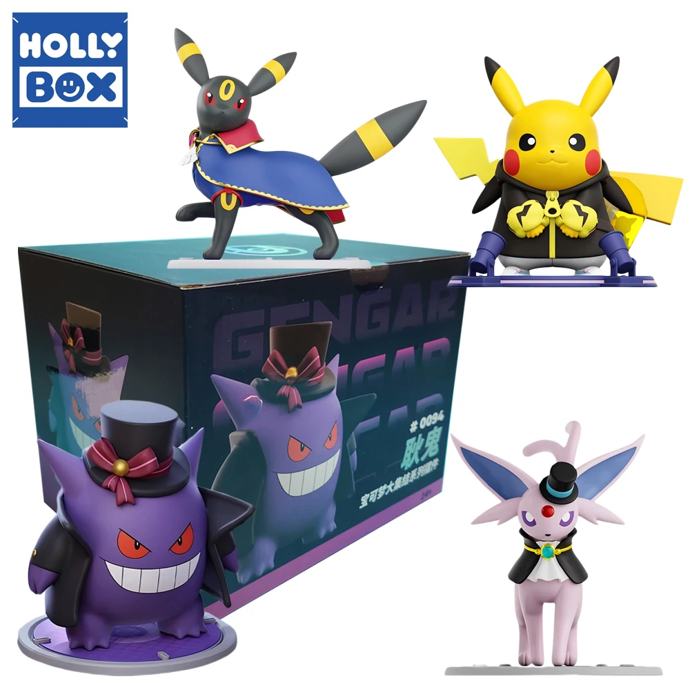 new-original-holly-box-pokemon-gengar-lucario-pikachu-trendy-anime-peripheral-figure-display-ornaments-christmas-gifts-for-fans