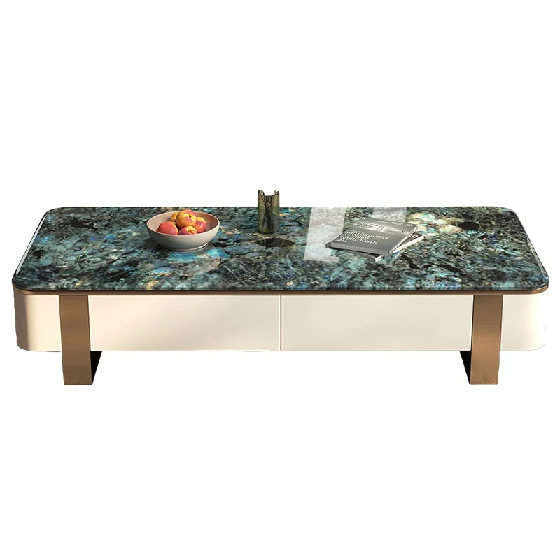 

Blue jadeite, marble, coffee table, Italian style, light luxury, spar, household, coffee table, Italian style, minimalist