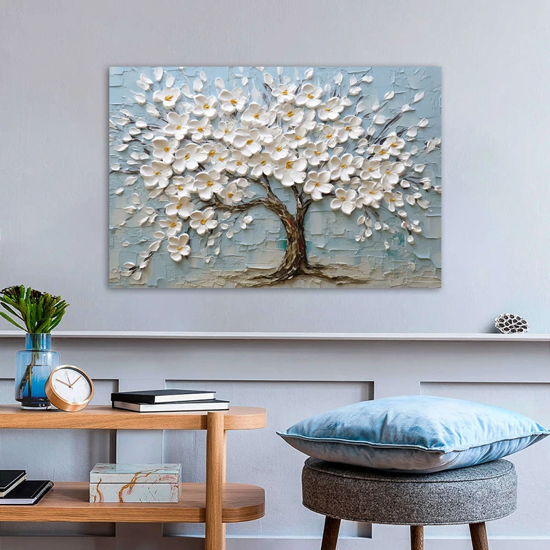 One Piece White Flower Tree Posters Painting Canvas Print Wall Art Picture for Living Room Modern Home Decoration No Frame