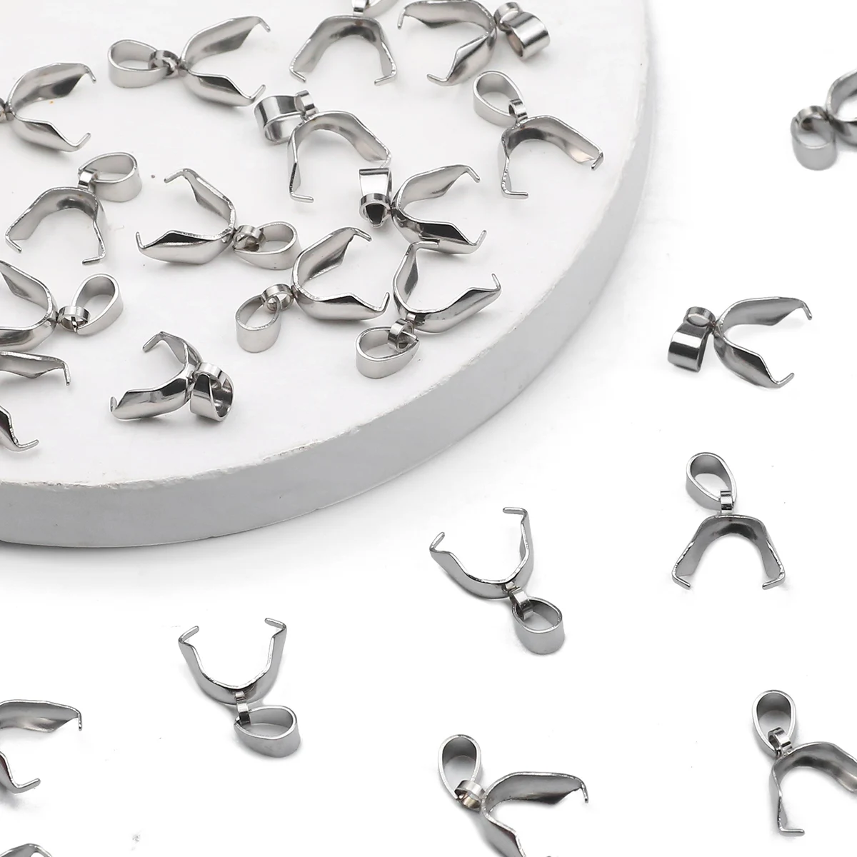 10pcs Pinch Clip Clasp to make Necklace Pendant Stainless Steel Claw Clasps Melon Seeds Buckle making kit DIY Jewelry materials