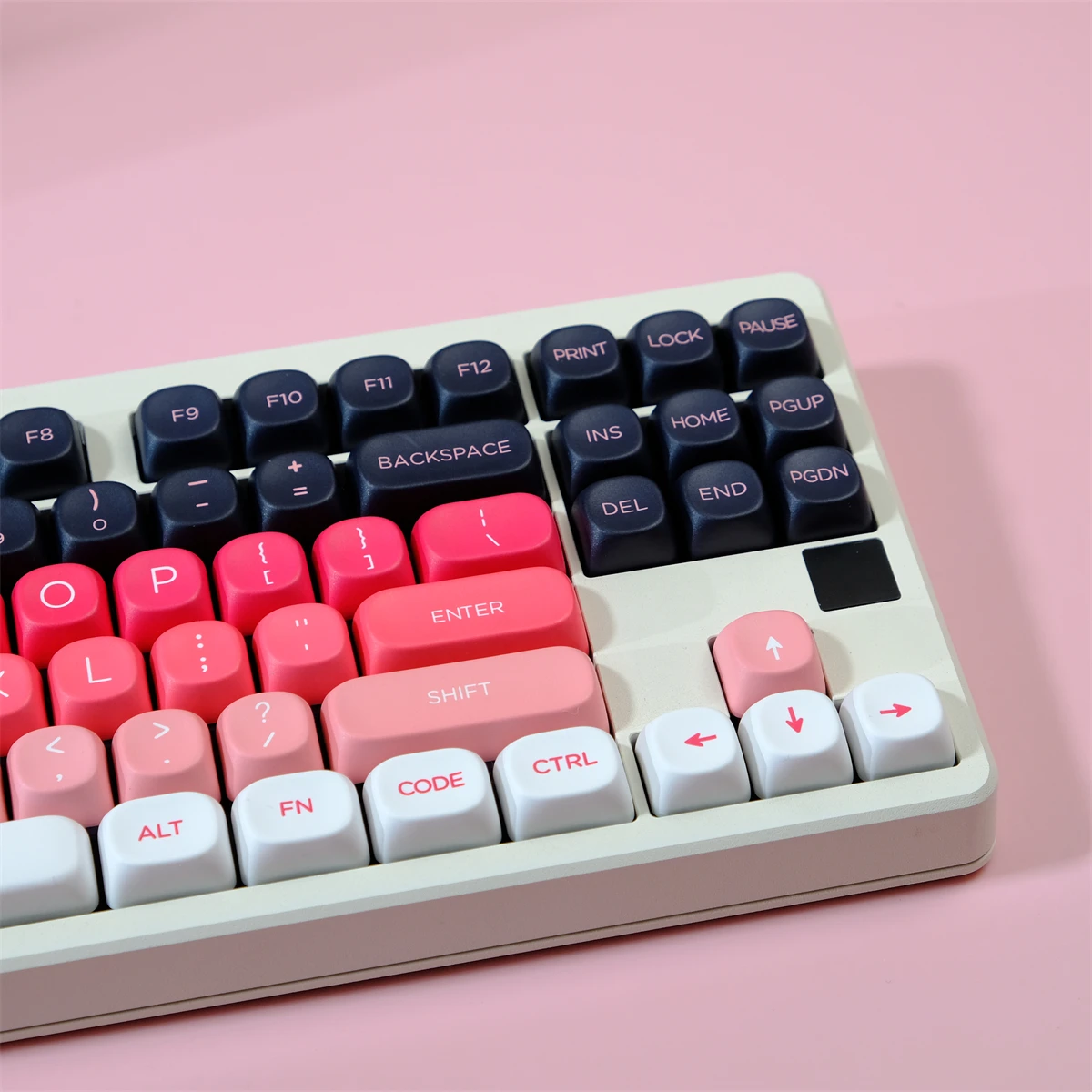 Imagem -02 - Teclas Memórias Rosa Cor Gradiente Keycaps Sublimação de Tinta Moa Perfil Pbt Keycaps para Interruptores mx Teclado Mecânico de Jogos 126