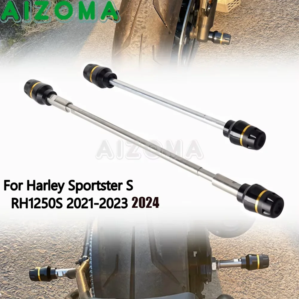 For Harley Sportster S RH1250S 21 22 23 24 Rear Front Axle Fork Crash Slider Wheel Hub Protector Pads Motorcycle Accessories