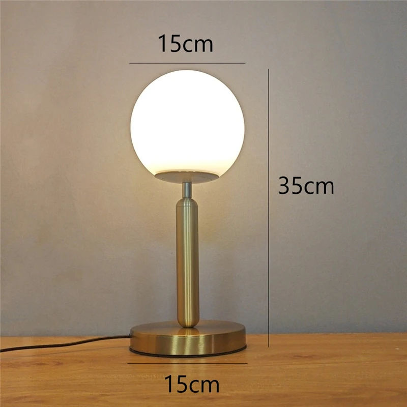 Modern Table Lamps Nordic Bedroom Bedside Creative Glass Ball Decorative Table Lights LED Simple Study Desk Light Send E27 Bulb