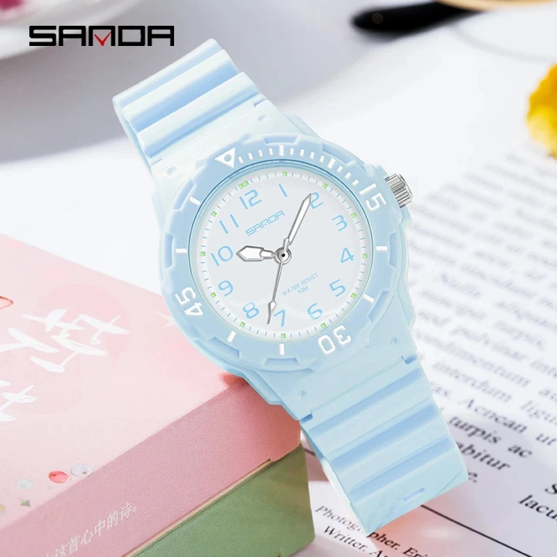 SANDA 6011 Fashion Trend Ladies Watch 2024 New Casual Womens Clock Luminous Hands Waterproof Wristwatches Mujer Quartz Reloj