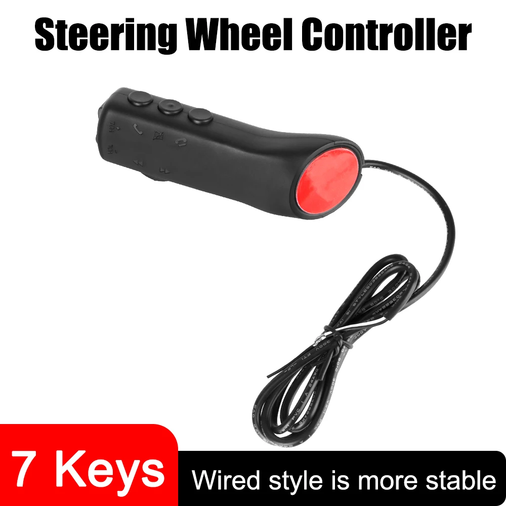 12V Car Steering Wheel Control Buttons Remote Control 7 Keys for Car Audio Radio Android DVD Multimedia GPS Navigation Switch