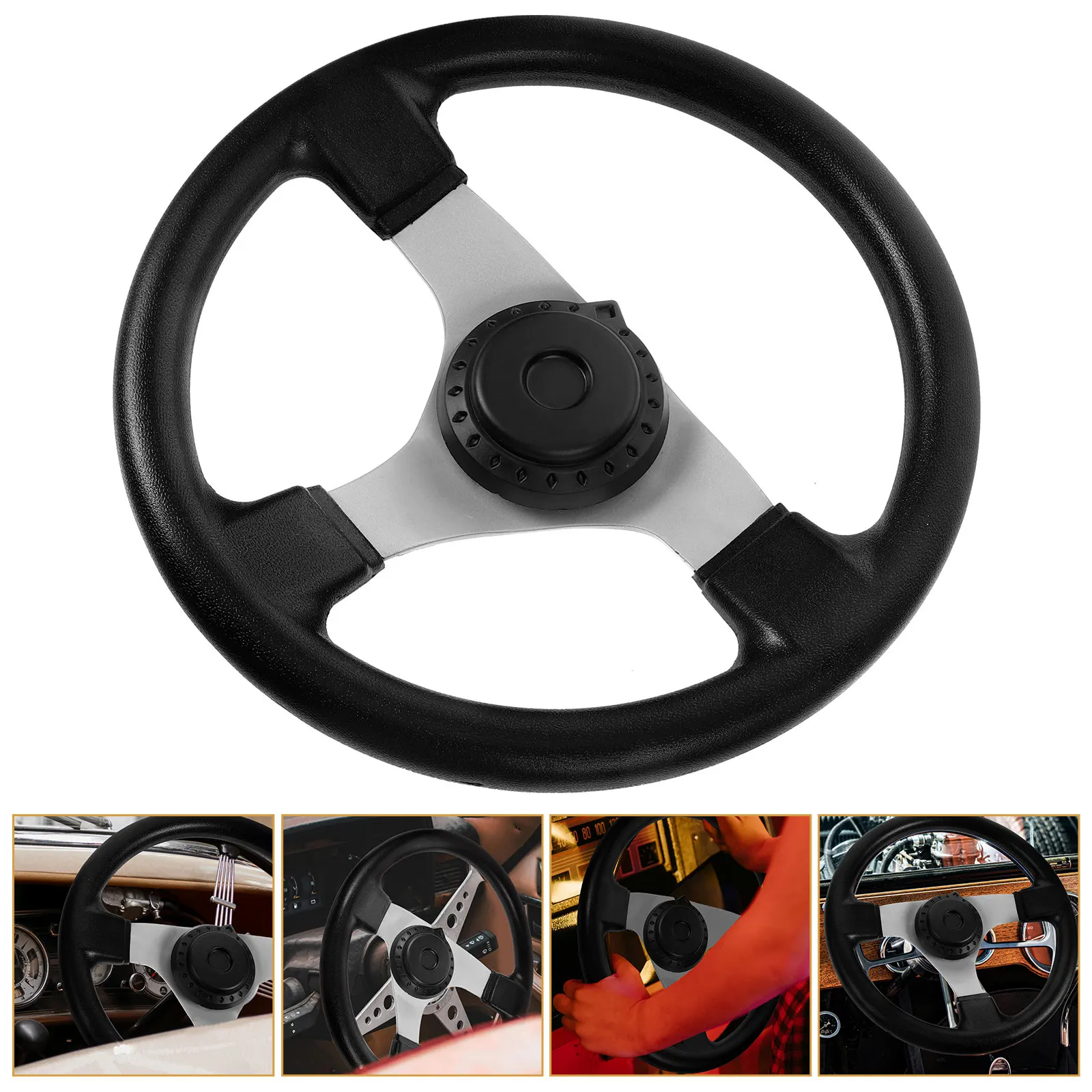

Modified Kart Steering Wheel for Atv Utv Off-Road Racing Replacement Heavy Duty Aluminum Alloy 360 Degree Rotating Steering