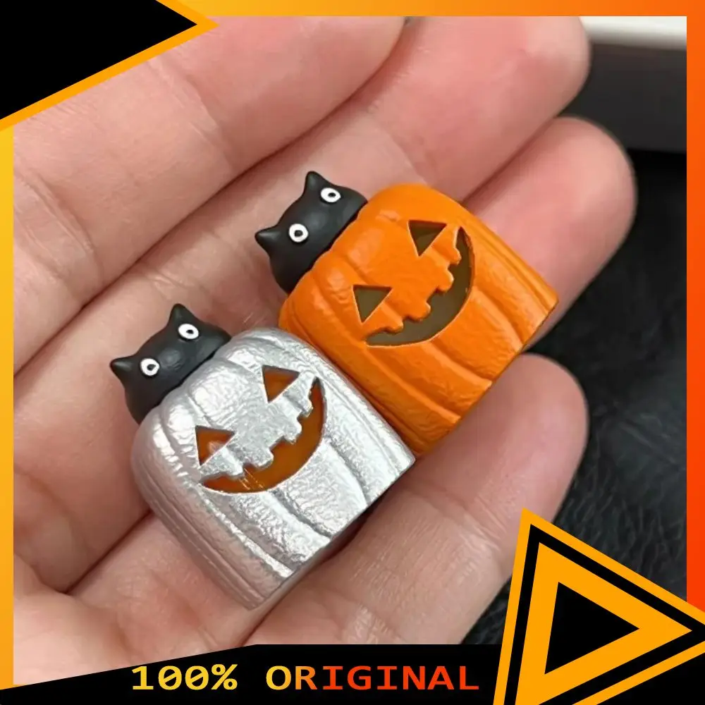 Tutup Tombol Transparan Motif Labu Halloween, Dicetak 3D, Kustom 1U, Resin, untuk Aksesoris Keyboard Mekanik MX
