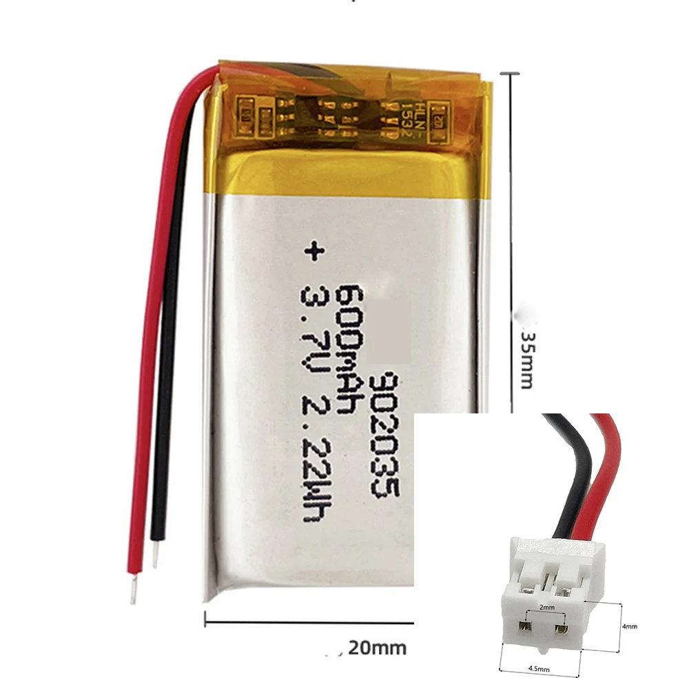 

Перезаряжаемый литий-полимерный ионный аккумулятор 3,7 в 600 мАч 902035 для зарядки DVD умные часы мобильный телефон MP3 планшет