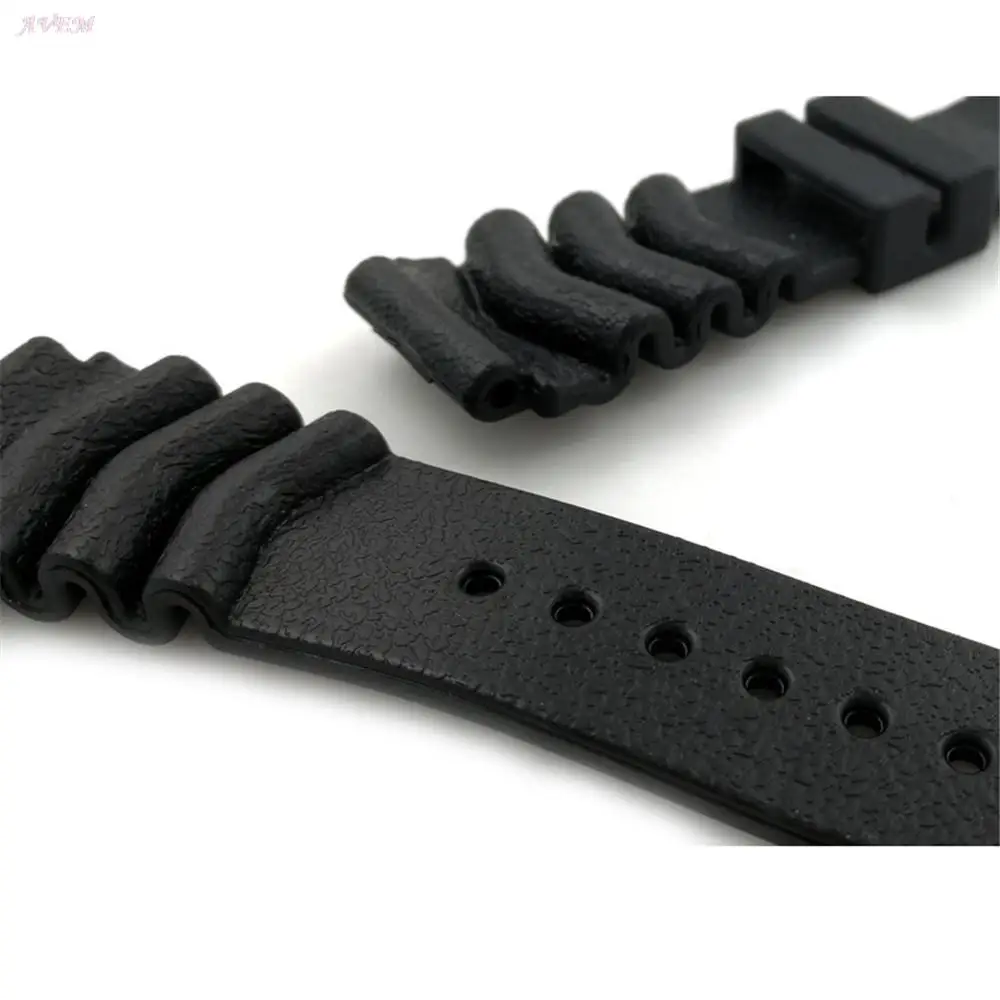 Pulseira de silicone impermeável para homens e mulheres Seiko Watch Band, pulseira de borracha, acessórios esportivos, mergulho, logotipo, 18mm,