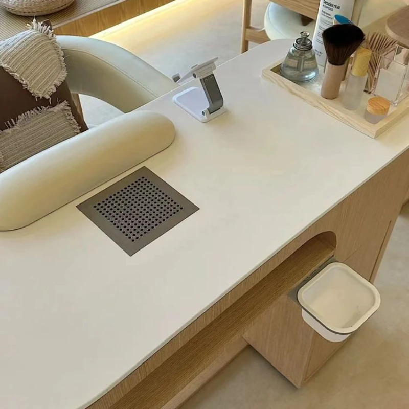 Mesa de madera para Manicura, mueble doble japonés, diseño nórdico, salón de belleza, ZT50MT