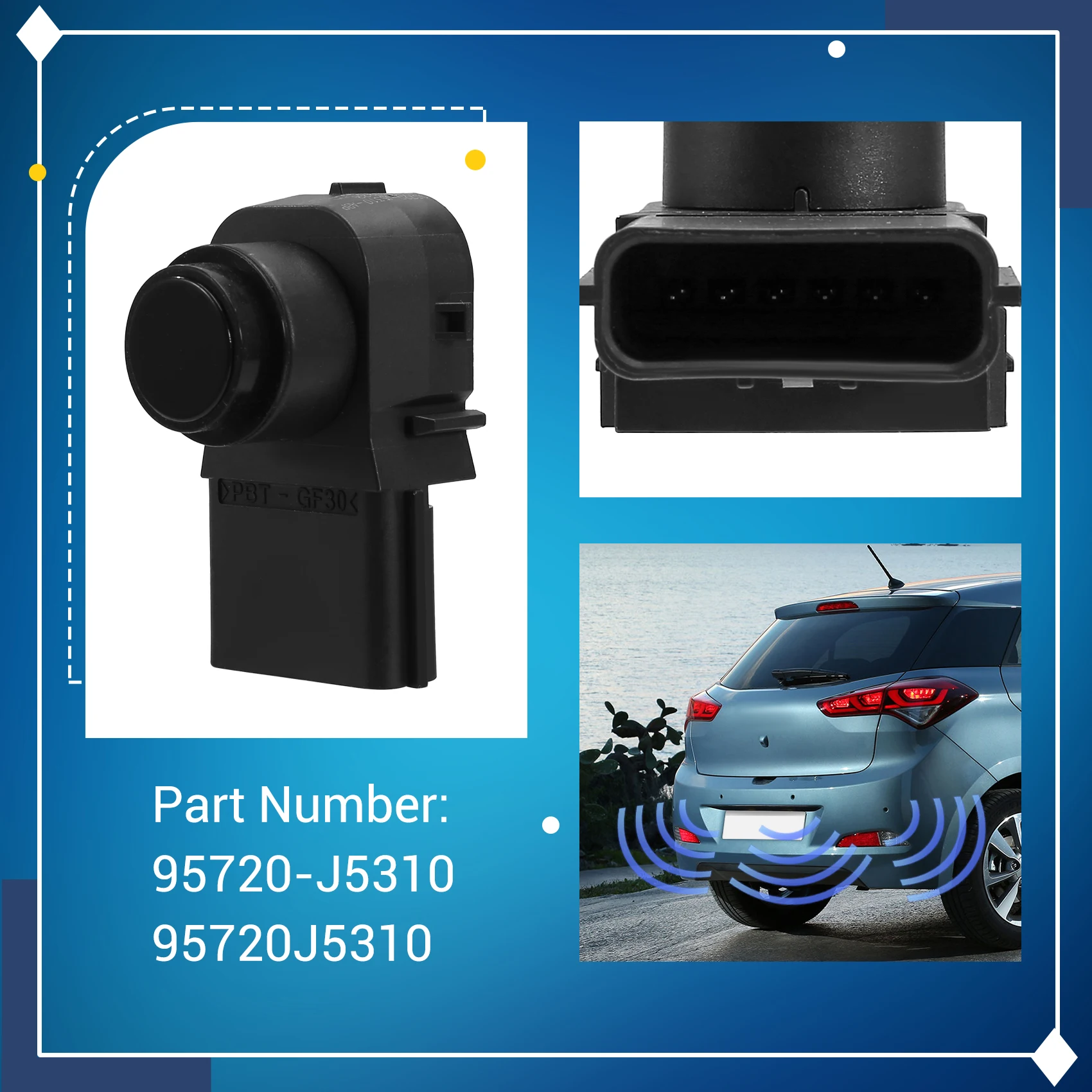مستشعر ركن السيارة الخلفي لسيارة Hyundai Kia Parktronic Black_A60E