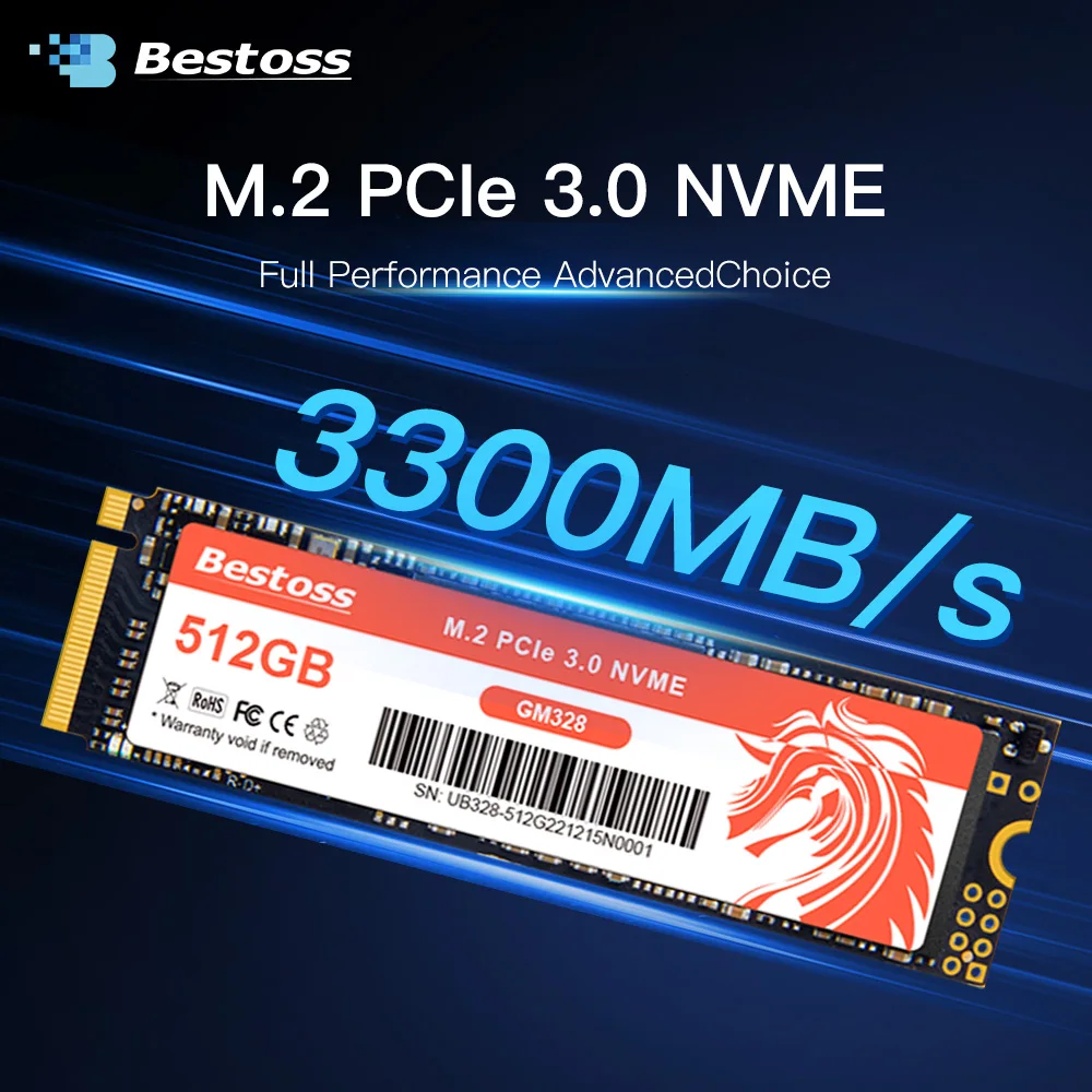 Bestoss M.2 3.0 x 4 NVMe PCIe SSD m2 1 tb Diy Gaming Computer 128gb 256gb 512 gb 1tb Hard Disk SSD for Laptop Desktops